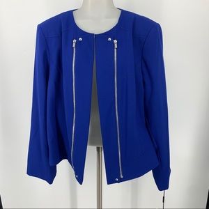 Calvin Klein Solid Blue Blazer New With Tags